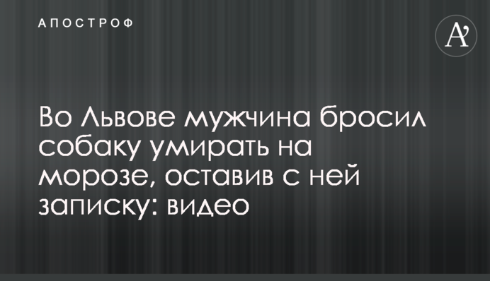 Во Львове мужчина бросил собаку умирать на морозе, оставив с ней записку: видео