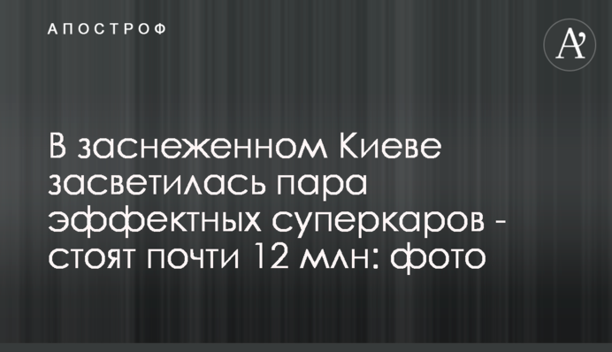 В заснеженном Киеве засветилась пара эффектных суперкаров  - стоят почти 12 млн: фото