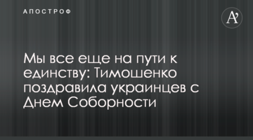 Мы все еще на пути к единству: Тимошенко поздравила украинцев с Днем Соборности