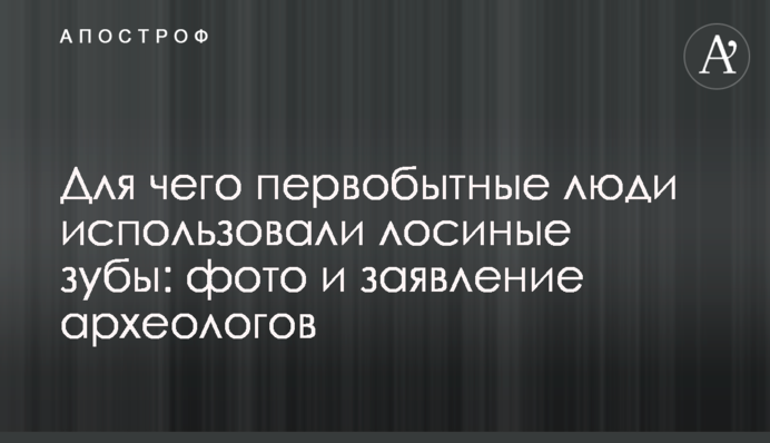 Для чого первісні люди використовували лосині зуби: фото і заява археологів