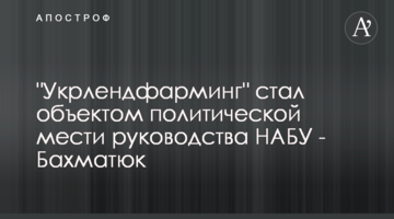 "Укрлендфарминг" стал объектом политической мести руководства НАБУ - Бахматюк