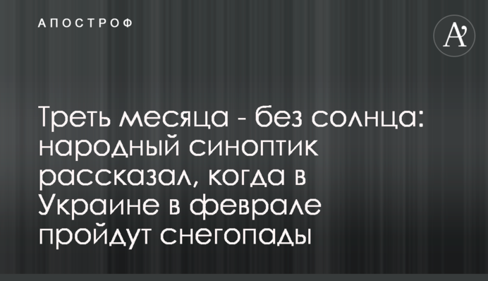 Треть месяца - без солнца: народный синоптик рассказал, когда в Украине в феврале пройдут снегопады