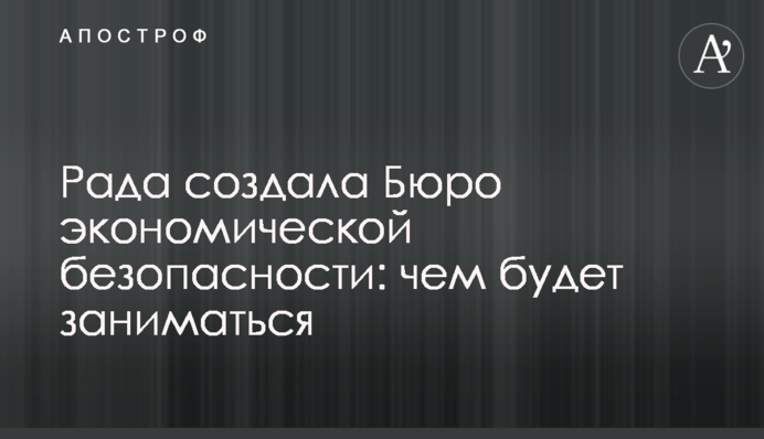 Рада создала  Бюро экономической безопасности: чем будет заниматься