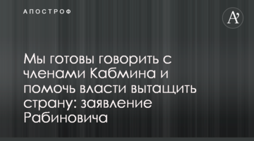 Мы готовы говорить с членами Кабмина и помочь власти вытащить страну: заявление Рабиновича