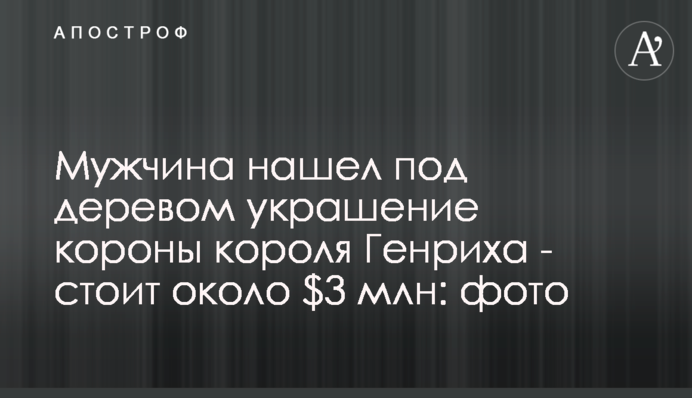 Мужчина нашел под деревом украшение короны короля Генриха - стоит около $3 млн: фото