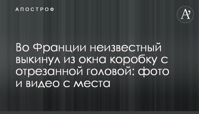 Во Франции неизвестный выкинул из окна коробку с отрезанной головой: фото и видео с места