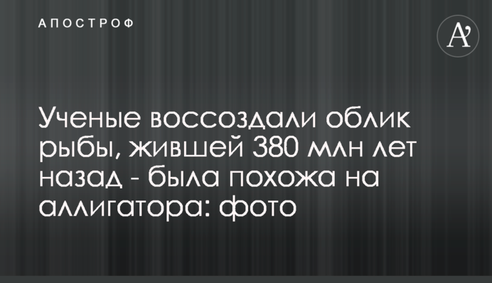 Ученые воссоздали облик рыбы, жившей 380 млн лет назад - была похожа на аллигатора: фото