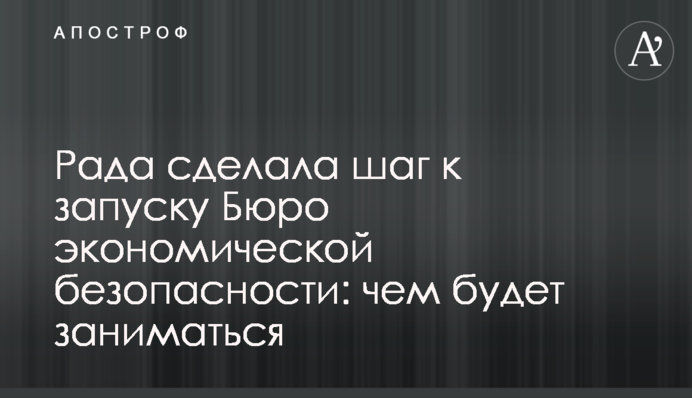Рада сделала шаг к запуску Бюро экономической безопасности: чем будет заниматься