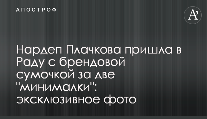 Нардеп Плачкова пришла в Раду с брендовой сумочкой: эксклюзивное фото