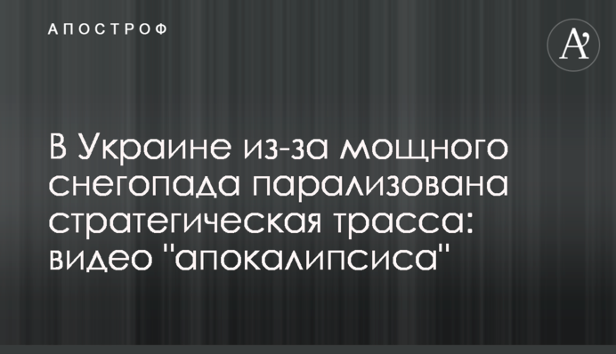 В Украине из-за мощного снегопада парализована стратегическая трасса: видео 