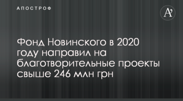 Фонд Новинского в 2020 году направил на благотворительные проекты свыше 246 млн грн