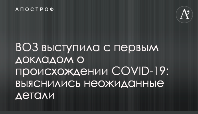 ВОЗ выступила с первым докладом о происхождении COVID-19: выяснились неожиданные детали