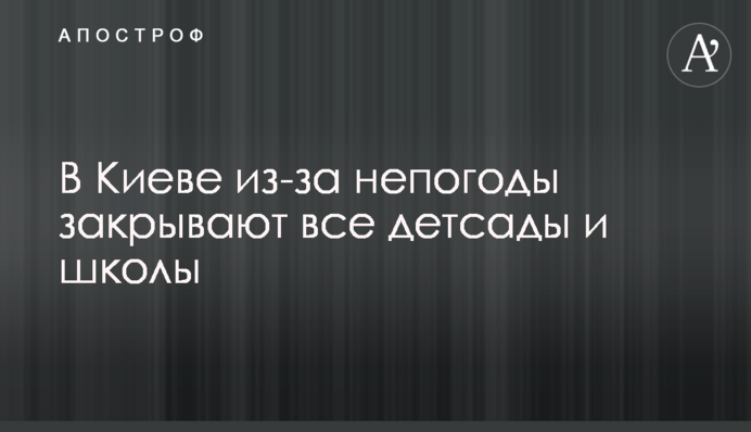 В Киеве из-за непогоды закрывают все детсады и школы