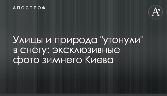 Улицы и природа "утонули" в снегу: эксклюзивные фото зимнего Киева