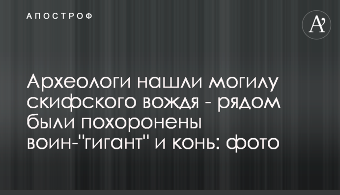 Археологи знайшли могилу скіфського вождя - поруч були поховані воїн-