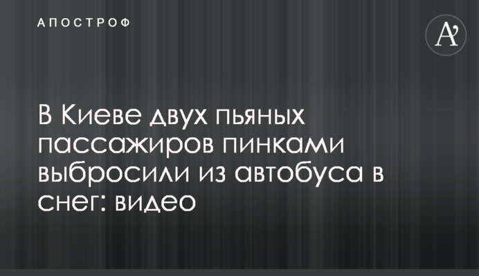 У Києві двох п'яних пасажирів стусанами викинули з автобуса в сніг: відео
