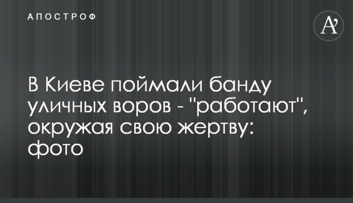 У Києві зловили банду вуличних злодіїв - 