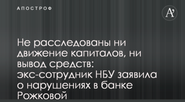 Не розслідувані ні рух капіталів, ні виведення коштів: екс-співробітник НБУ заявила про порушення в банку Рожкової