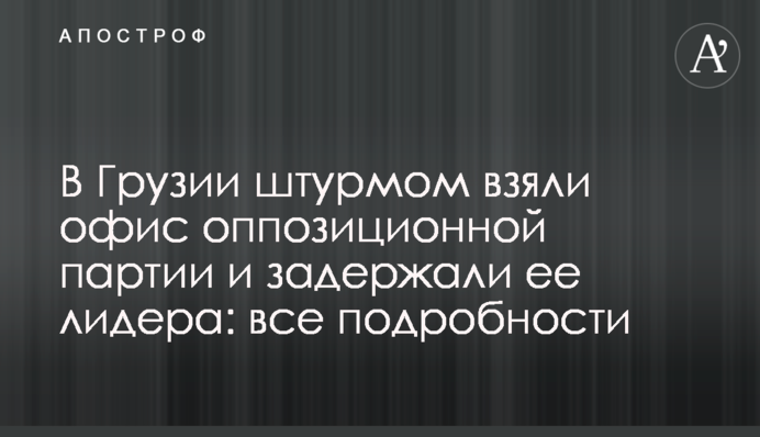 У Грузії штурмом взяли офіс опозиційної партії і затримали її лідера: всі подробиці