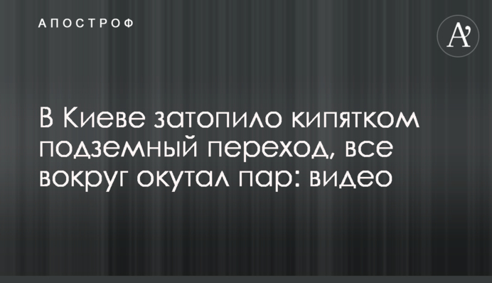 В Киеве затопило кипятком подземный переход, все вокруг окутал пар: видео