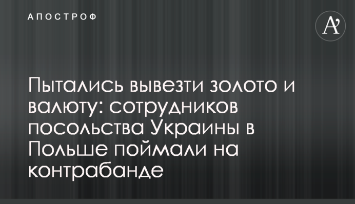 ​Пытались вывезти золото и валюту: сотрудников посольства Украины в Польше поймали на контрабанде