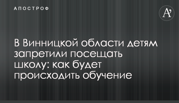 У Вінницькій області дітям заборонили відвідувати школу: як буде відбуватися навчання