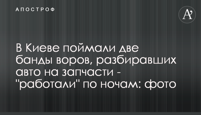 У Києві зловили дві банди злодіїв, які розбирали авто на запчастини - 