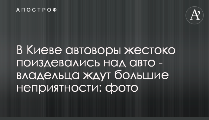 У Києві автозлодії жорстоко познущалися над авто - на власника чекають великі неприємності: фото