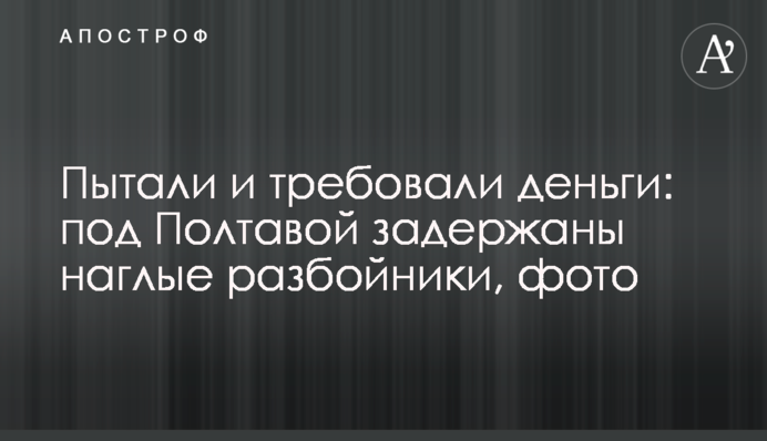 Пытали и требовали деньги: под Полтавой задержаны наглые разбойники, фото