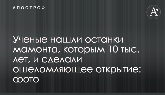 Вчені знайшли останки мамонта, яким 10 тис. років, і зробили приголомшливе відкриття: фото