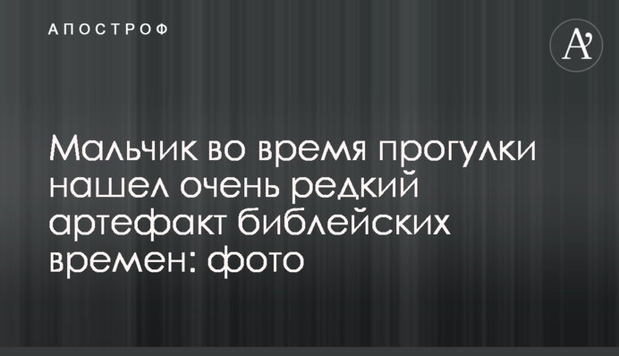 Хлопчик під час прогулянки знайшов дуже рідкісний артефакт біблійних часів: фото