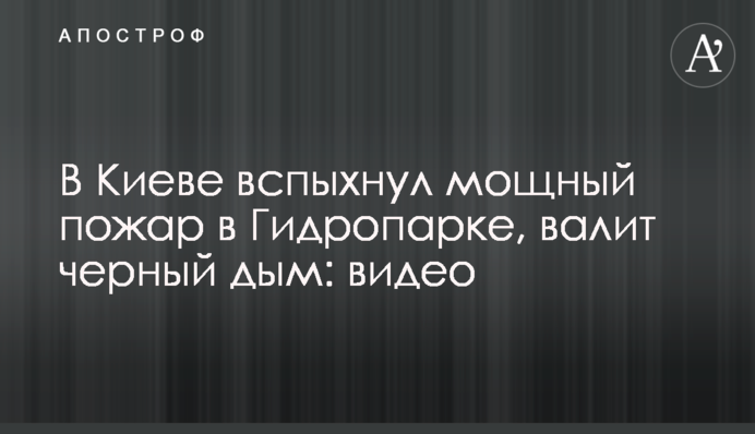 В Киеве вспыхнул мощный пожар в Гидропарке, валит черный дым: видео