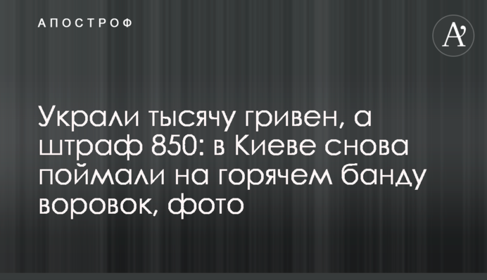 Вкрали тисячу гривень, а штраф 850: в Києві знову впіймали на гарячому банду злодійок, фото