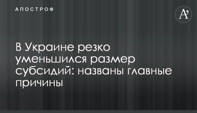 В Украине резко уменьшился размер субсидий: названы главные причины