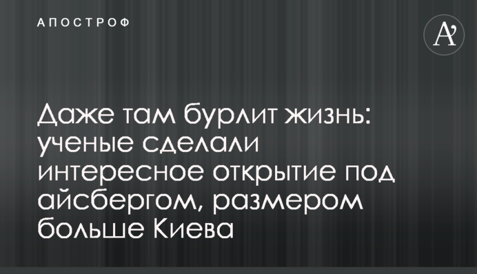 Навіть там вирує життя: вчені зробили цікаве відкриття під айсбергом, розміром більше за Київ