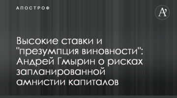 Высокие ставки и "презумпция виновности": Андрей Гмырин о рисках запланированной амнистии капиталов