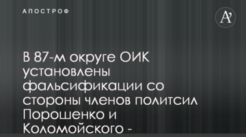 У 87-му окрузі ОВК встановлені фальсифікації з боку членів політсил Порошенка і Коломойського - політтехнолог