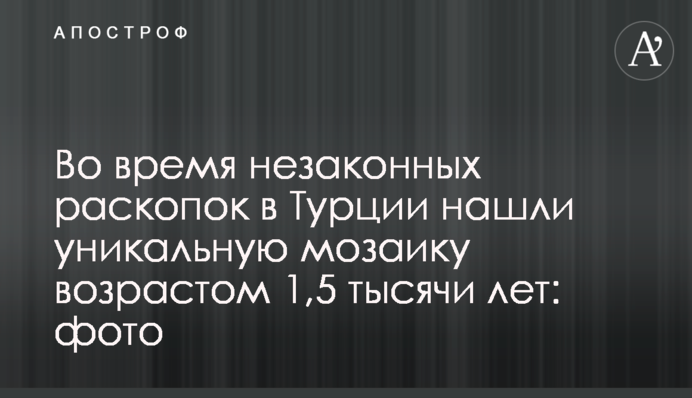Під час незаконних розкопок в Туреччині знайшли унікальну мозаїку віком 1,5 тисячі років: фото