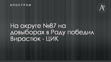 На окрузі №87 на довиборах в Раду переміг Вірастюк - ЦВК