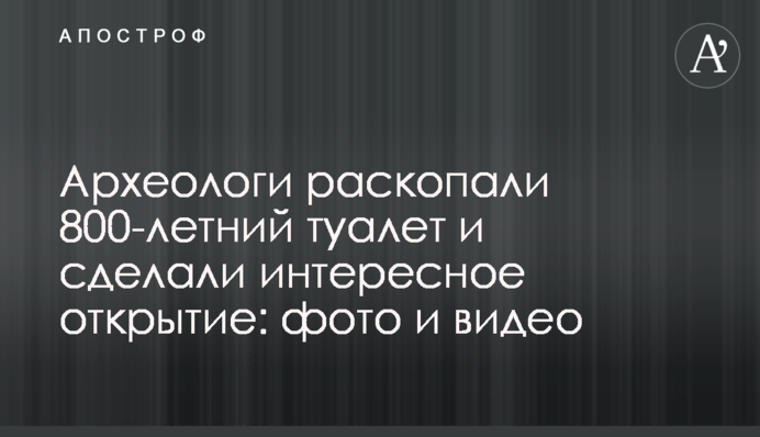 Археологи відкопали 800-річний туалет і зробили цікаве відкриття: фото і відео