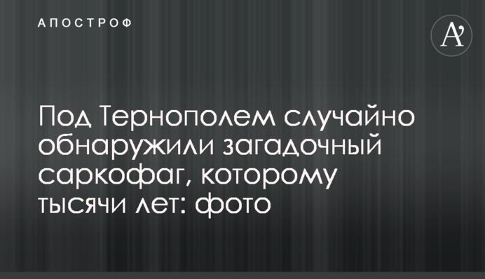 Під Тернополем випадково виявили загадковий саркофаг, якому тисячі років: фото
