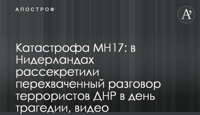 ​Катастрофа МН17: в Нідерландах розсекретили перехоплену розмову терористів ДНР в день трагедії, відео