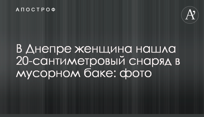 В Днепре женщина нашла 20-сантиметровый снаряд в мусорном баке: фото