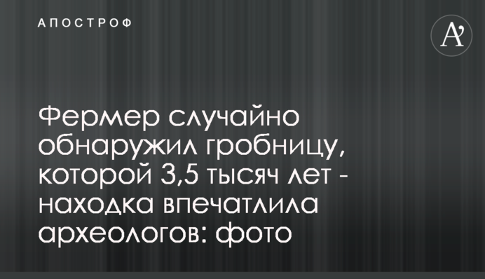 Фермер випадково виявив гробницю, якій 3,5 тисяч років - знахідка вразила археологів: фото