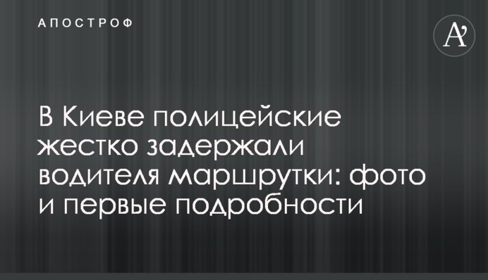 У Києві поліцейські жорстко затримали водія маршрутки: фото і перші подробиці