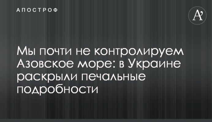 Мы почти не контролируем Азовское море: в Украине раскрыли печальные подробности