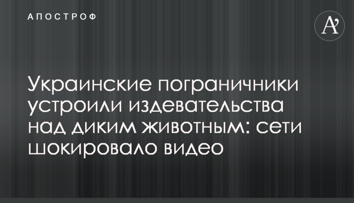 Украинские пограничники устроили издевательства над диким животным: сети шокировало видео