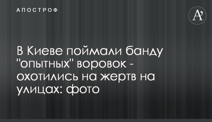 В Киеве поймали банду 