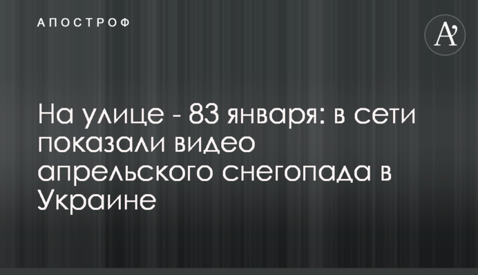 На вулиці - 83 січня: в мережі показали відео квітневого снігопаду в Україні