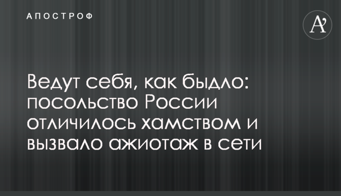 Ведут себя, как быдло: посольство России отличилось хамством и вызвало ажиотаж в сети